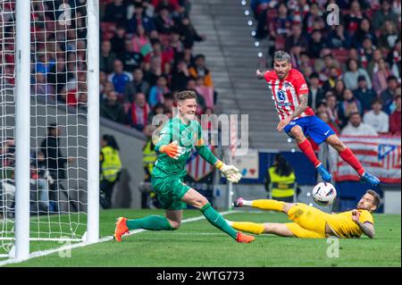 Madrid, Madrid, Spanien. März 2024. Spanisches Fußballspiel Atletico de Madrid 0 - FC Barcelona 3 2024/03/18 (Kreditbild: © Oscar Manuel Sanchez/ZUMA Press Wire) NUR ZUR REDAKTIONELLEN VERWENDUNG! Nicht für kommerzielle ZWECKE! Stockfoto