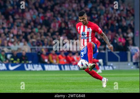 Madrid, Madrid, Spanien. März 2024. Spanisches Fußballspiel Atletico de Madrid 0 - FC Barcelona 3 2024.03.18,23 REINILDO (Kreditbild: © Oscar Manuel Sanchez/ZUMA Press Wire) NUR ZUR REDAKTIONELLEN VERWENDUNG! Nicht für kommerzielle ZWECKE! Stockfoto