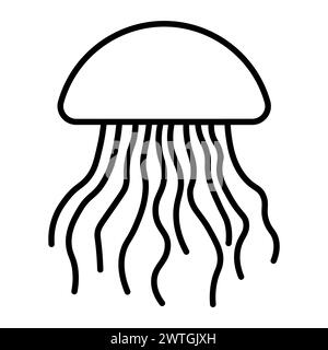 Schwarzes Vektor-Quallen-Symbol auf weißem Hintergrund Stock Vektor