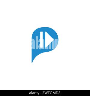 Letter p Bubble Talk Play Logo Vektor Stock Vektor