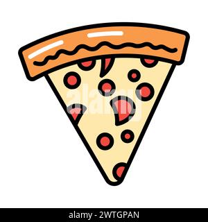 Vektor-Pizza-Illustration auf weißem Hintergrund Stock Vektor