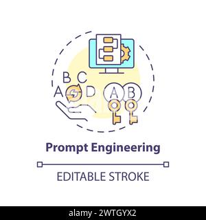 Prompt Engineering Multi Color Concept Symbol Stock Vektor