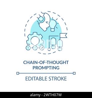 Symbol für „Chain-of-Thought“ mit sanftem blauem Konzept Stock Vektor