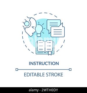 Anweisung sanftes blaues Konzeptsymbol Stock Vektor