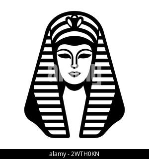 Schwarzes Vektor-pharaon-Symbol auf weißem Hintergrund Stock Vektor