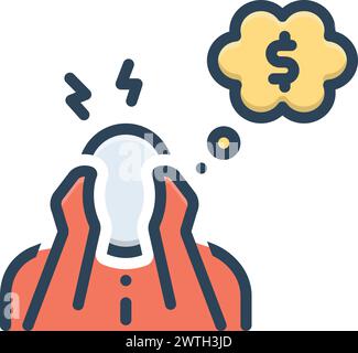 Symbol für ptbs, posttraumatische Belastungsstörung Stock Vektor