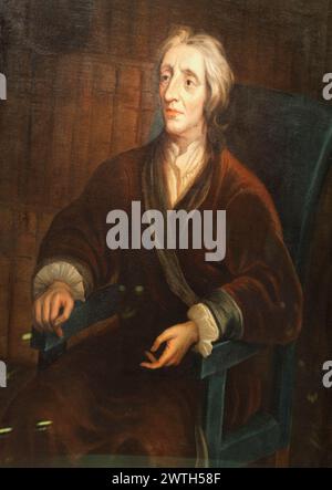Porträtgemälde von John Locke, 72 Jahre alt, im Speisesaal des Christ Church College, Oxford University, England. Stockfoto