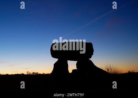 Der Teufelsden bei Dawn. Silhouette. Marlborough, Wiltshire, England Stockfoto