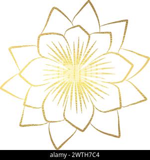 Goldene Lotusblumen-Kunst Stock Vektor