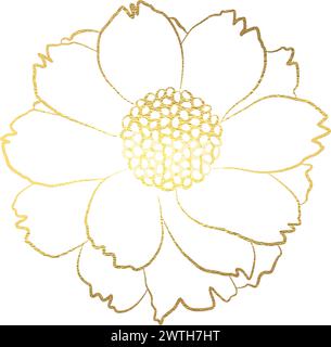 Goldene Blumenkunst Stock Vektor