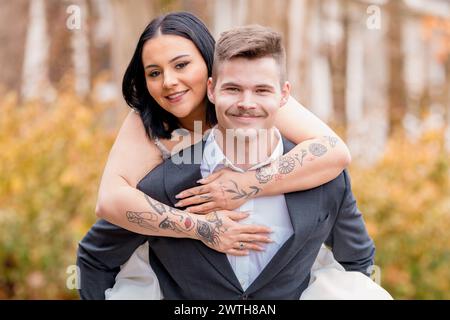 Nahaufnahme einer Braut und eines Bräutigams Stockfoto