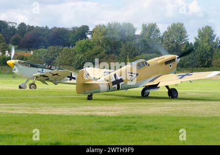 Messerscmitt BF109, Hispano HA1112, G-AWHE, Shoreham Air Display, England, Vereinigtes Königreich, Stockfoto