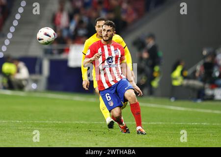 Madrid, Spanien. März 2024. Koke (Atletico) Fußball/Fußball : spanisches Spiel "LaLiga EA Sports" zwischen Club Atletico de Madrid 0-3 FC Barcelona im Estadio Civitas Metropolitano in Madrid, Spanien. Quelle: Mutsu Kawamori/AFLO/Alamy Live News Stockfoto