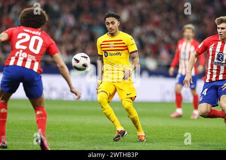 Madrid, Spanien. März 2024. Raphinha (Barcelona) Fußball/Fußball : spanisches Spiel "LaLiga EA Sports" zwischen Club Atletico de Madrid 0-3 FC Barcelona im Estadio Civitas Metropolitano in Madrid, Spanien. Quelle: Mutsu Kawamori/AFLO/Alamy Live News Stockfoto