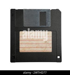 Eine Diskette auf weißem Hintergrund mit Beschneidungspfad Stockfoto