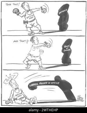 Cartoon - Shadow Boxing. John Collins (1917-2007) Stockfoto
