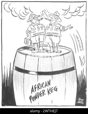 Cartoon - zwei auf einem Spiel. John Collins (1917-2007) Stockfoto