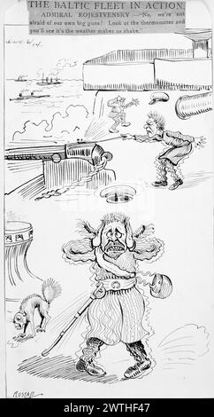 Cartoon - die baltische Flotte in Aktion Rostap (1866-1949) Stockfoto