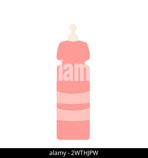 Hausreiniger isoliert auf weißem Hintergrund. Waschhausbedarf. Flüssiges Produkt in der Flasche. Illustration der Vektorabwicklung. Stock Vektor