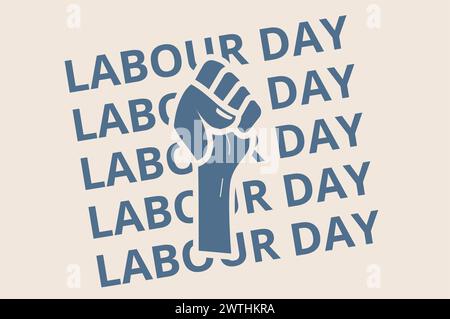 Arbeitskarte. Vorlage für Banner zum internationalen Arbeitstag. Illustration der Vektorabwicklung. Stock Vektor