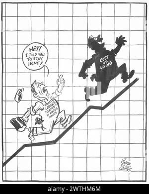 Cartoon - Der Missverhaltende Schatten. John Collins (1917-2007) Stockfoto