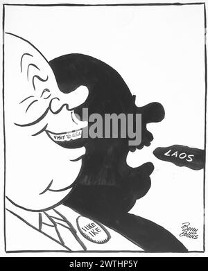 Cartoon - der Schatten verwöhnt das Lächeln. John Collins (1917-2007) Stockfoto