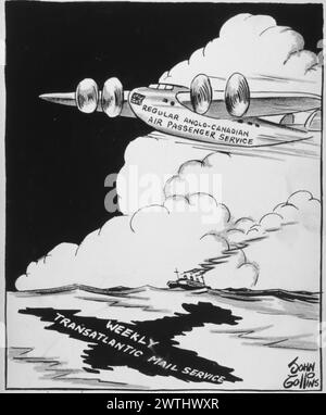 Cartoon - der Schatten der Dinge, die kommen. John Collins (1917-2007) Stockfoto