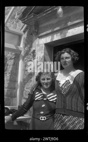 Paddy Johnson und Edith Blow, Somerset Gelatine Silber negative, schwarz-weiß negative Stockfoto