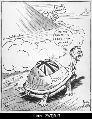 Cartoon - Herr Hitler und die Schildkröte. John Collins (1917-2007) Stockfoto