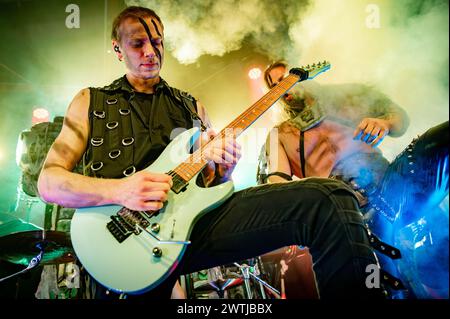 Kopenhagen, Dänemark. März 2024. Die internationale Metal-Band All for Metal gibt ein Live-Konzert im Pumpehuset in Kopenhagen. (Foto: Gonzales Photo/Alamy Live News Stockfoto