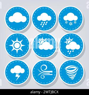 Wettersymbole Zusammengesetzte Sets, Vektor-Illustration Stock Vektor
