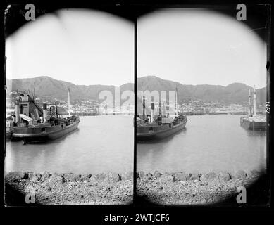 Stereoskopische Fotografien, Gelatinegüter-negative, Schwarzweiß-negative, Stadtansichten Stockfoto