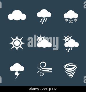 Wettersymbole Sets, Vektorillustration Stock Vektor