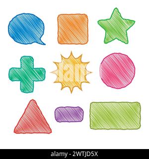 Web-Element Oder Business Collection Stiftschattierung Effektsets, Vektorillustration Stock Vektor