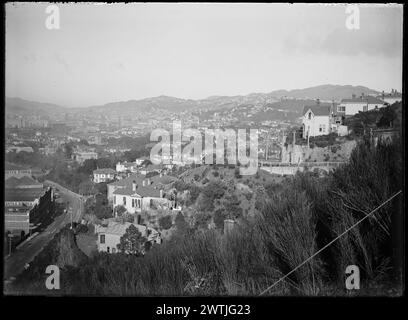 Wellington und Umgebung - Nummer 3, Mai 1923 Schwarzweiß-negative, Stadtansichten, Gelatine-Trockenplatten-negative Stockfoto