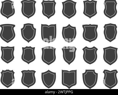 Shield Silhouetten Set Stock Vektor