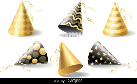 Goldene Partyhüte Stock Vektor