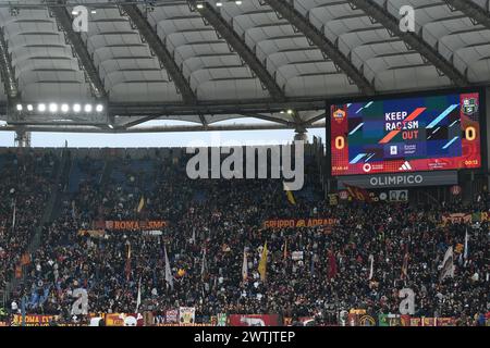 Roma, Italien. März 2024. anzeigetafel während des Fußballspiels der Serie A Tim zwischen Roma und Sassuolo im Olympiastadion in Rom, Italien - Sonntag, 17. März 2024 - Sport Soccer (Foto: Alfredo Falcone/LaPresse) Credit: LaPresse/Alamy Live News Stockfoto