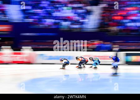 PARK Ji gewann am 3. Tag während der World Short Track Speed Skating Championship am 17. März 2024 in Rotterdam die KOR-Führungen im 1000-m-Lauf. Foto von Phil Hutchinson. Nur redaktionelle Verwendung, Lizenz für kommerzielle Nutzung erforderlich. Keine Verwendung bei Wetten, Spielen oder Publikationen eines einzelnen Clubs/einer Liga/eines Spielers. Quelle: UK Sports Pics Ltd/Alamy Live News Stockfoto