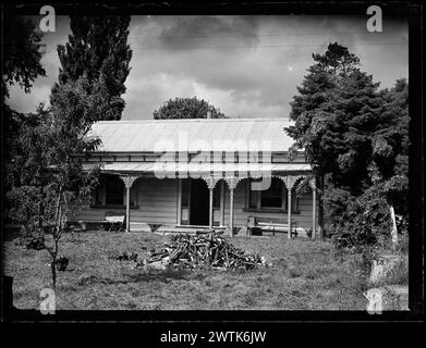 Downing Old Home, Whitemans Valley Schwarzweiß-negative Stockfoto