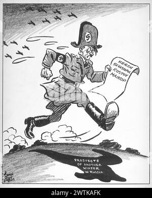 Cartoon - Rennen Mit Seinem Schatten. John Collins (1917-2007) Stockfoto