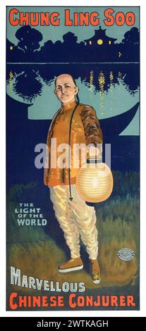 Magisches Poster - Chung Ling Soo das Licht der Welt Stockfoto