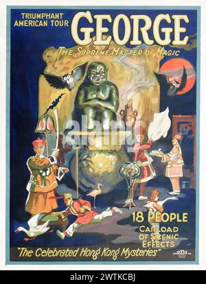 Magisches Poster - George der höchste Meister der Magie - die gefeierten Hong Kong Mysterien Stockfoto