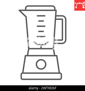 Küchenmixer Linie Symbol, Haushaltsgeräte und Küchengeräte, elektrische Mixer Vektor Symbol, Vektor Grafiken, bearbeitbare Strichumrisszeichen, eps 10. Stock Vektor