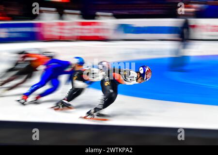 PARK Ji gewann am 3. Tag bei der World Short Track Speed Skating Championship von Rotterdam am 17. März 2024 die KOR-Führungen in der 1000-m-Strecke. Foto von Phil Hutchinson. Nur redaktionelle Verwendung, Lizenz für kommerzielle Nutzung erforderlich. Keine Verwendung bei Wetten, Spielen oder Publikationen eines einzelnen Clubs/einer Liga/eines Spielers. Quelle: UK Sports Pics Ltd/Alamy Live News Stockfoto