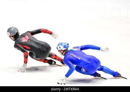 DANDJINOU William KANN am 17. März 2024 in Rotterdam im Finale der 1000-m-Weltmeisterschaft der Kurzstreckenschnellläufer antreten. Foto von Phil Hutchinson. Nur redaktionelle Verwendung, Lizenz für kommerzielle Nutzung erforderlich. Keine Verwendung bei Wetten, Spielen oder Publikationen eines einzelnen Clubs/einer Liga/eines Spielers. Quelle: UK Sports Pics Ltd/Alamy Live News Stockfoto