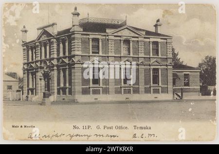 General Post Office, Temuka fotografische Postkarten Stockfoto