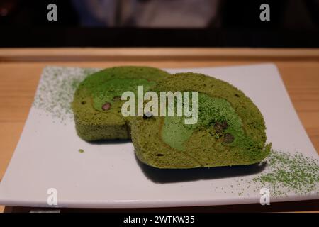 Uji Matcha Rollkuchen in Uji Kyoto Japan Stockfoto