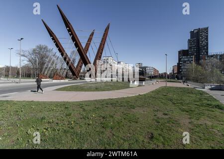 Turin, Brücke Amedeo IX il Beato. Blick von Süden nach Norden auf die Brücke im Viertel Parco Dora/Spina 3. Stockfoto