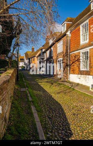 Häuser am Church Square Rye, East Sussex. Stockfoto